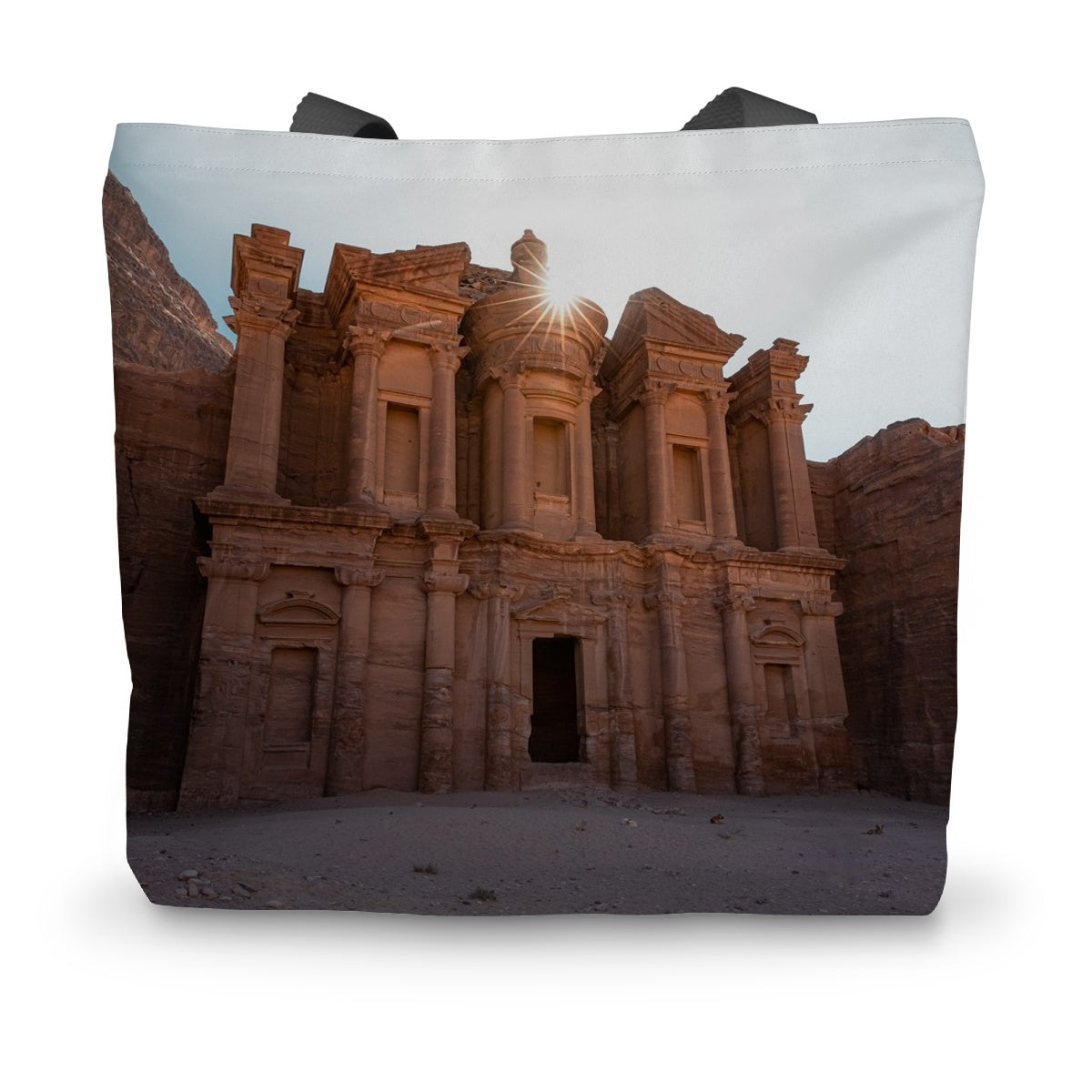 Ad Deir Petra light leak Canvas Tote Bag